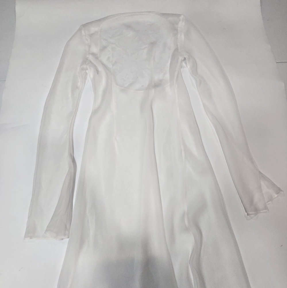 White Sheer Mesh Maxi Dress Cover-Up - Picture 6 of 11